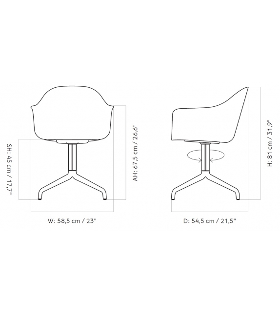Harbour Star Menu Silla Giratoria Tapizada