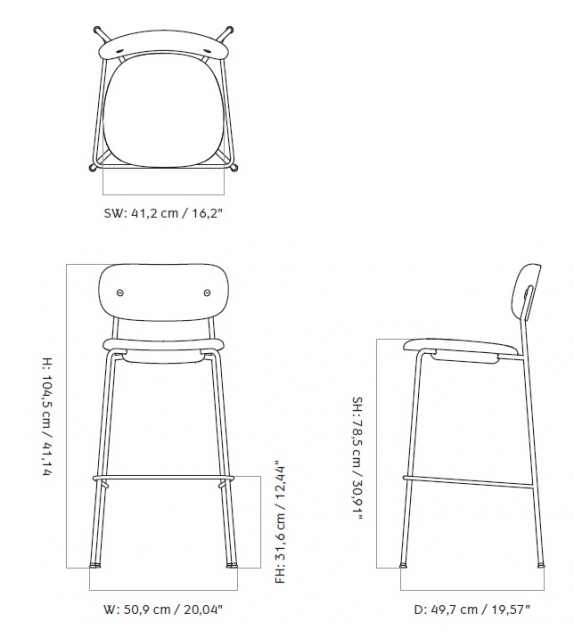 Co Fully Menu Gepolsterter Hocker