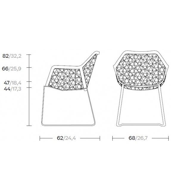 Maia Kettal Slide Base Dining Armchair
