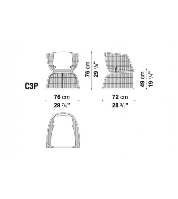 Crinoline B&B Italia Outdoor Kleiner Sessel