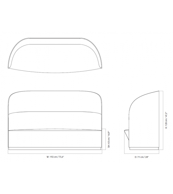 Menu Tearoom High Back Sofà