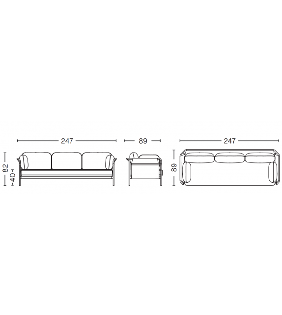 Can 3 Seater Hay Sofá