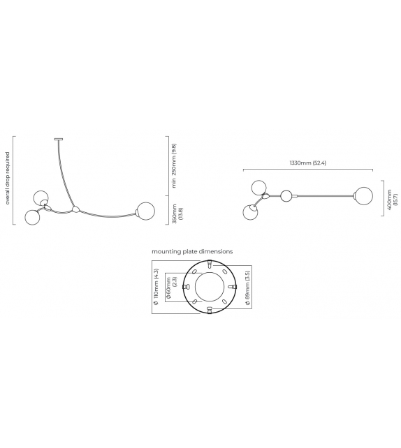 Ivy Horizontal 3 CTO Lighting Lampada a Sospensione