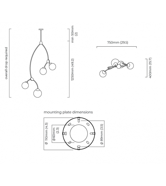 Ivy Vertical 4 CTO Lighting Lámpara de Suspensión