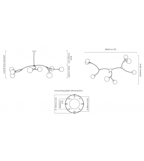 Ivy Pendant 8 CTO Lighting Lampada a Sospensione