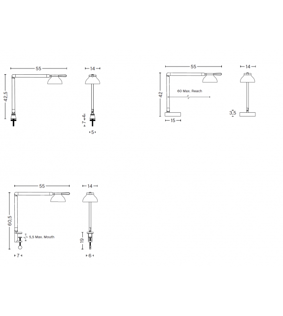 Pc Double Arm Hay Lampe de Table