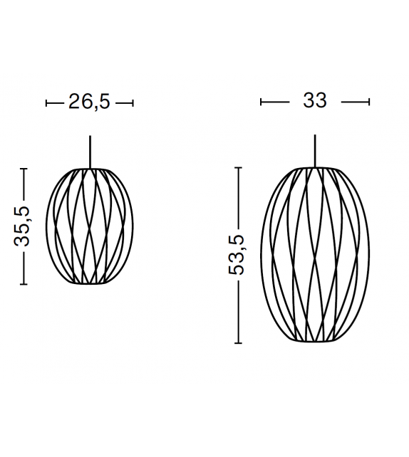 Nelson Cigar CrissCross Hay Lampada a Sospensione