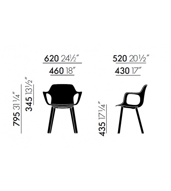 HAL RE Armchair Wood Vitra Sthul