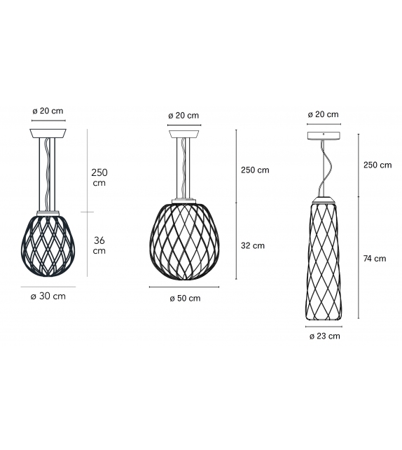 Pinecone Fontana Arte Lámpara de Suspensión