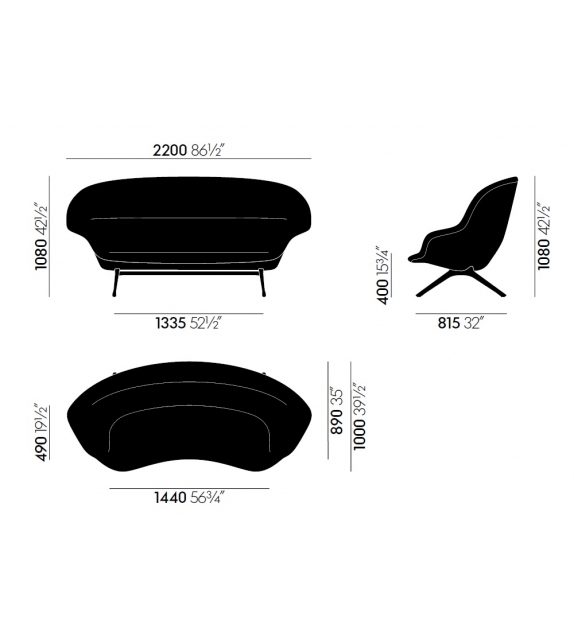 Abalon Sofa Vitra Divano
