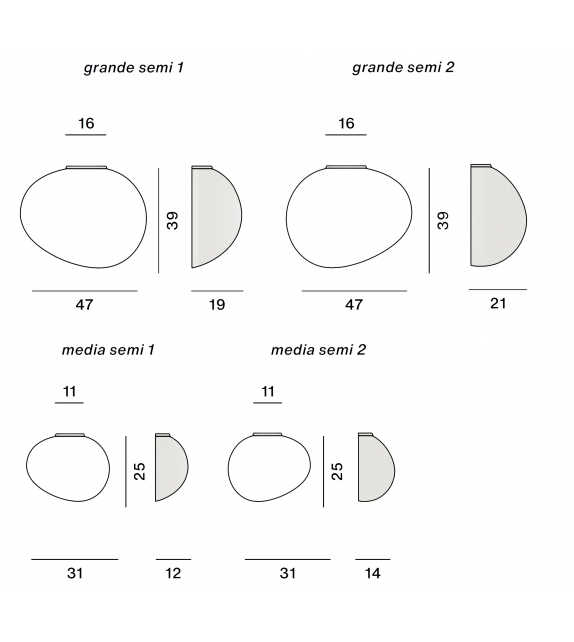 Gregg semi Foscarini Wall Lamp