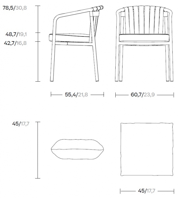 Arc Kettal Small Armchair