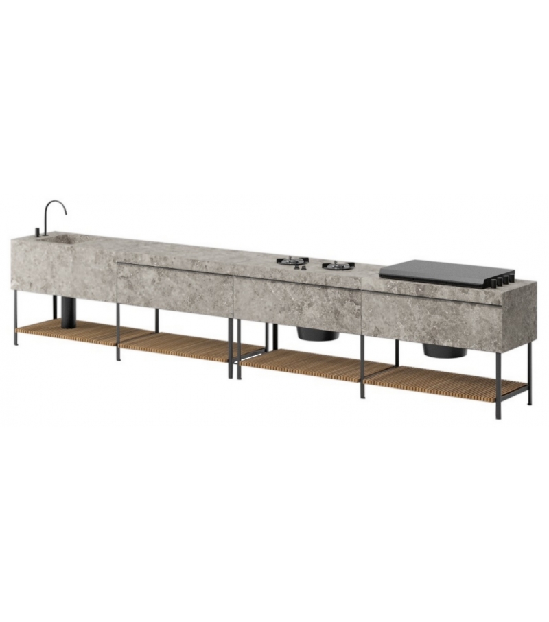 Base Kitchen Kettal Cuisine d'Extérieur  - Configuration Quadruple