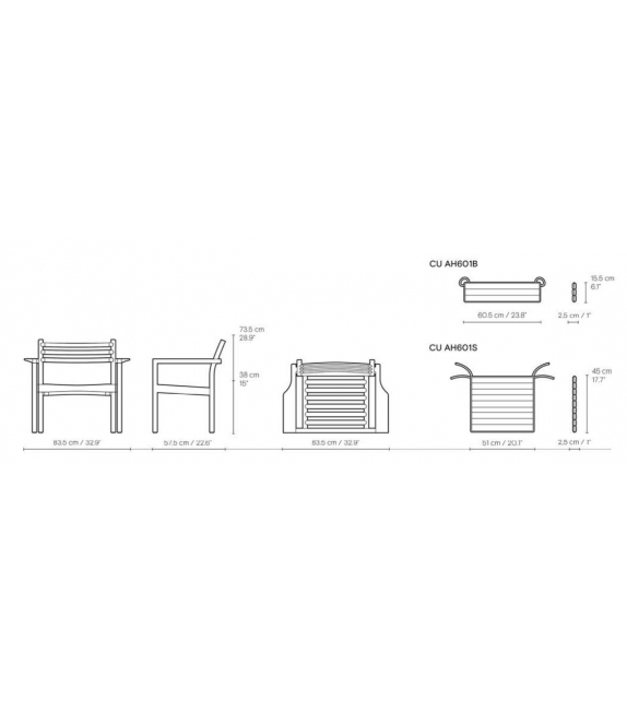 AH601 Carl Hansen & Søn Poltrona con Braccioli