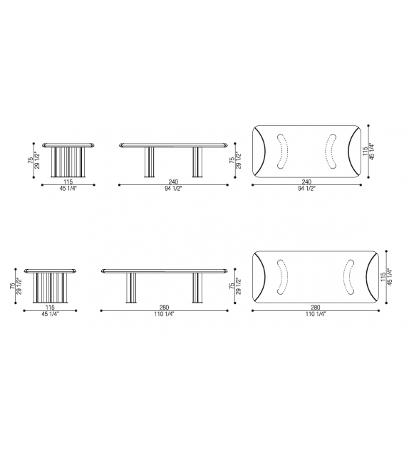 Oliver Opera Contemporary Rechteckiger Tisch