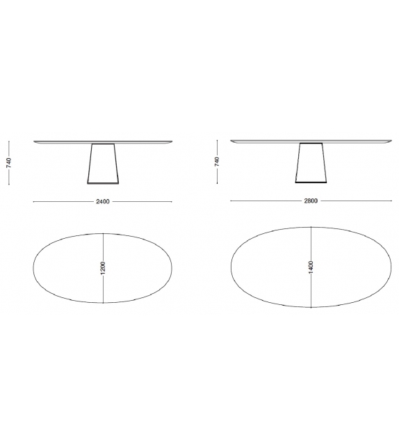 Materic Oval Porro Tisch