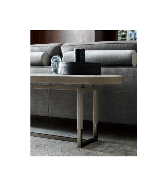 Isabel Opera Contemporary Console Upholstered in Leather