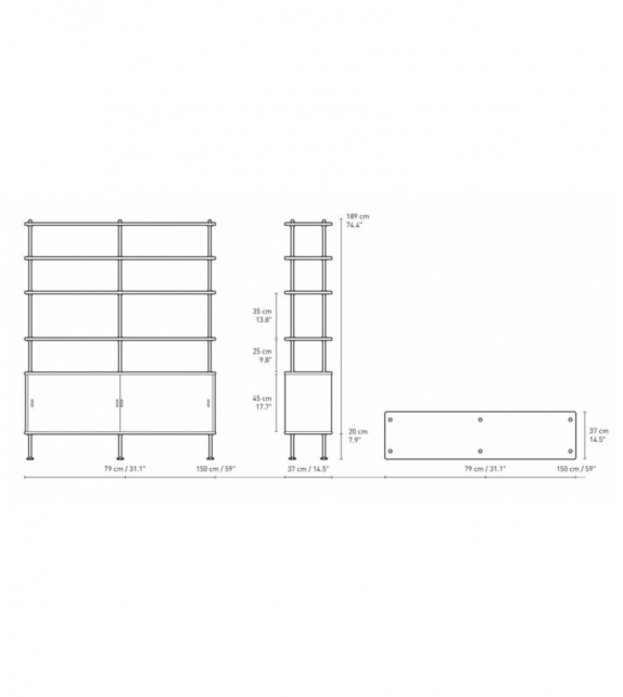 BM0253-1 Carl Hansen & Son Sideboard mit Regalen