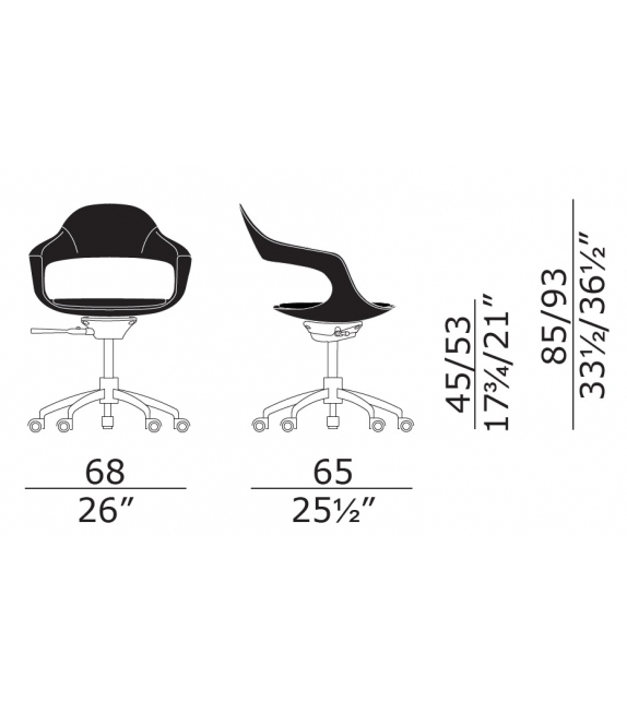 Frenchkiss Enrico Pellizzoni Fauteuil Pivotant à Roulettes