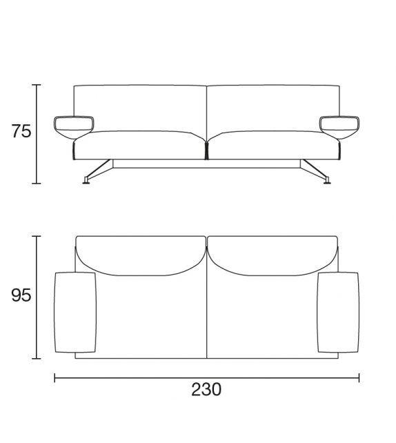 Pinkerton Ivano Redaelli 2 Sitze Sofa