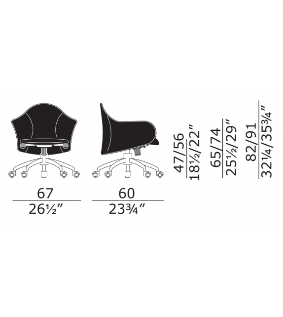 Lopod Enrico Pellizzoni Sillón Giratorio con Ruedas