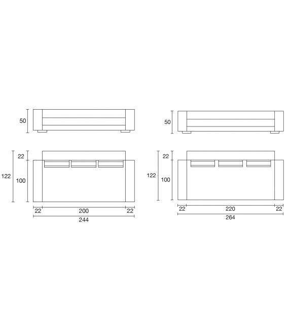 You And Me Ivano Redaelli 3 Sitze Sofa