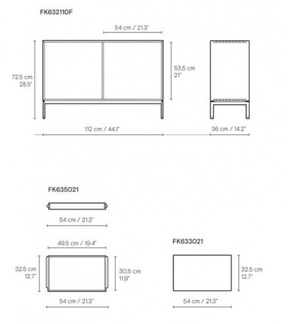 FK63 Carl Hansen & Søn Meuble avec Plateaux