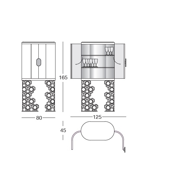 Mini Beverly Longhi Bar Cabinet