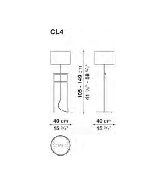 Prêt pour l'expédition - Leukon Maxalto Lampadaire Avec Base En Chevalet
