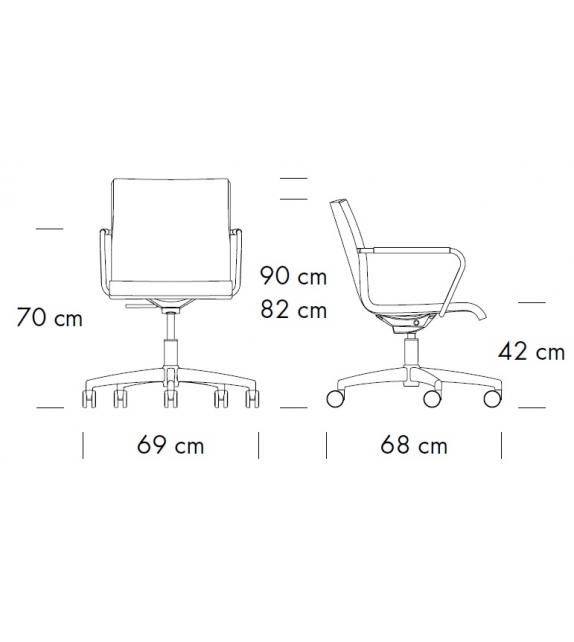 S 55 / 56 PFDRW Evo Thonet Sillón Giratorio