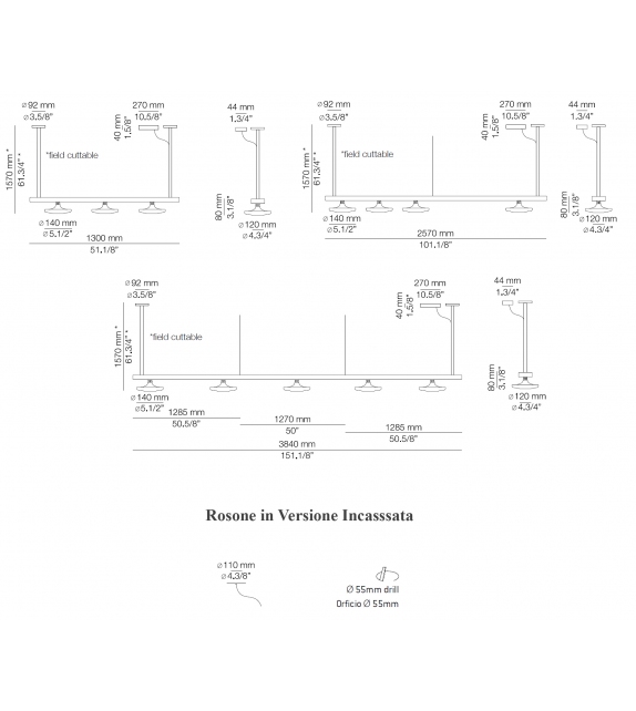 Button Estiluz Rail Suspension Lamp