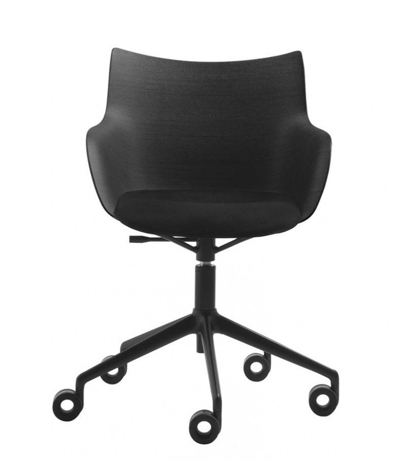 Q/Wood Kartell Drehbarer Armstuhl mit Gepolstertem Sitz