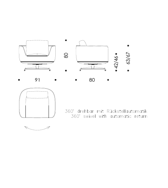 Andes Swivel Wittmann Armchair