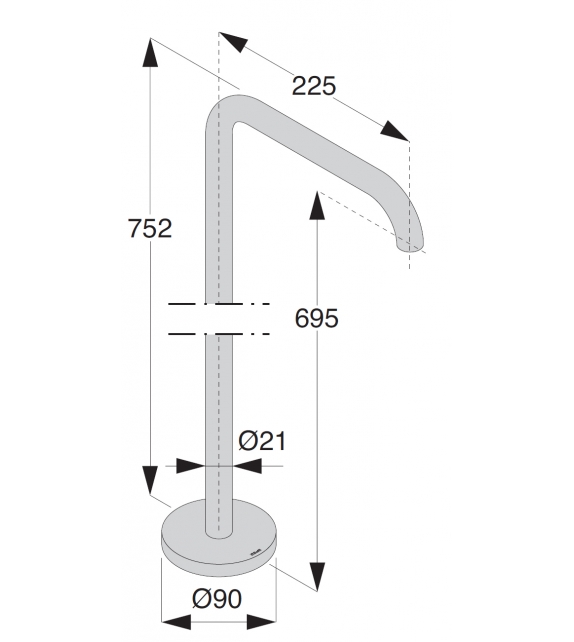 Eclipse Boffi Floor-Mounted Spout for Bathtub