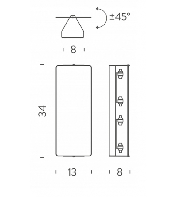 Applique à Volet Pivotant Double R7s Nemo Lampada da Parete