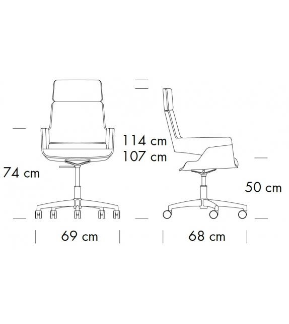 S 845 DRWE Thonet Poltrona Girevole