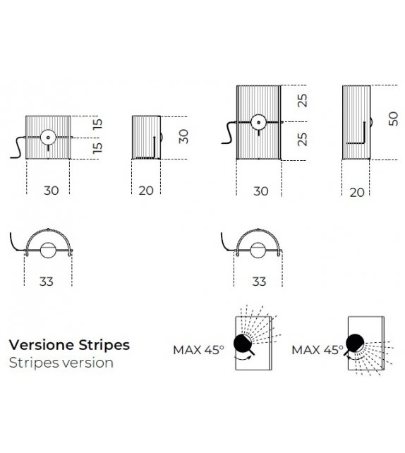 Bonfire Stripes Gallotti&Radice Table Lamp