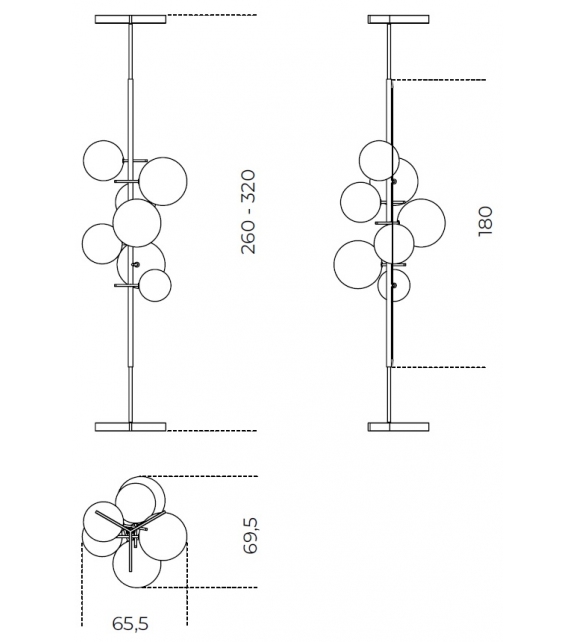 Bolle Verticale Gallotti&Radice Lampada da Terra