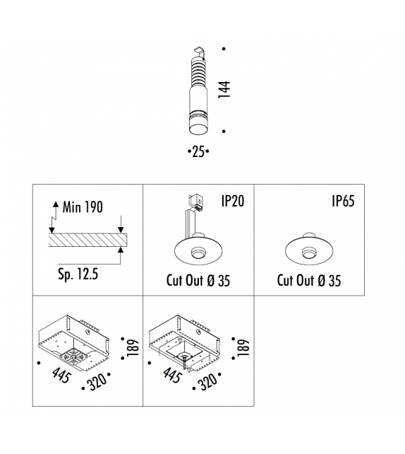 Nulla 25 Davide Groppi Recessed Ceiling Lamp