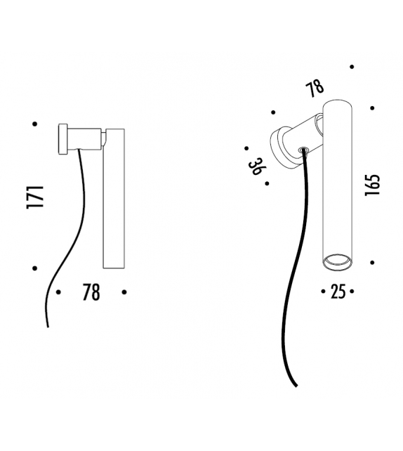 Mira Magnetic Davide Groppi Wall Lamp