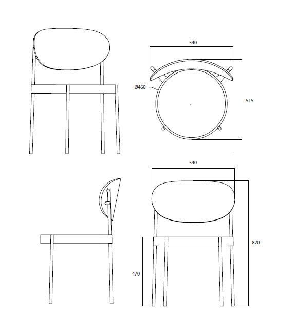Series 430 Verpan Silla Latón