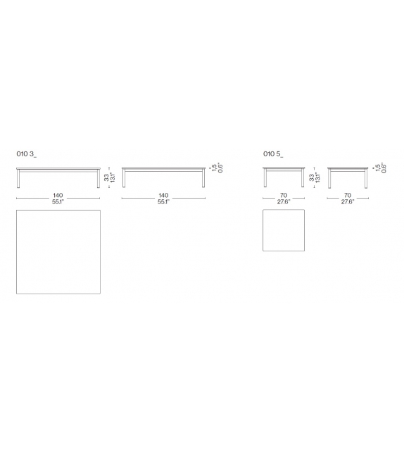 10 Table en Tube Basse Cassina Couchtisch