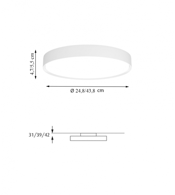 LP Slim Round Kelvin Adjustable Louis Poulsen Lampada da Soffitto