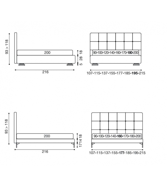 Max Basso Capitonné Twils Lit