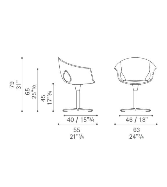 Ginger Ale Office Sessel Mit Säule Poltrona Frau