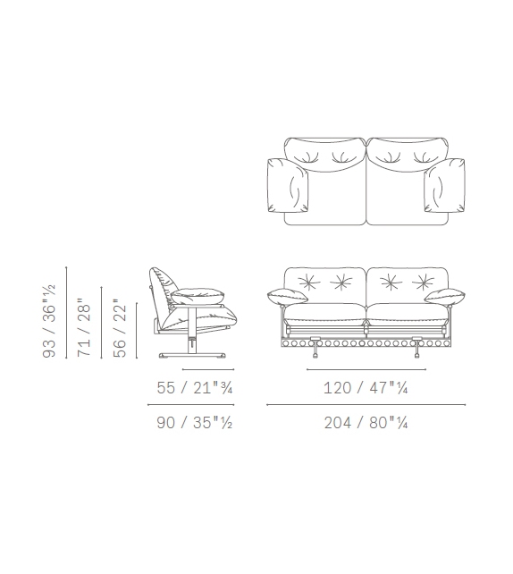 Poltrona Frau Ouverture Sofa