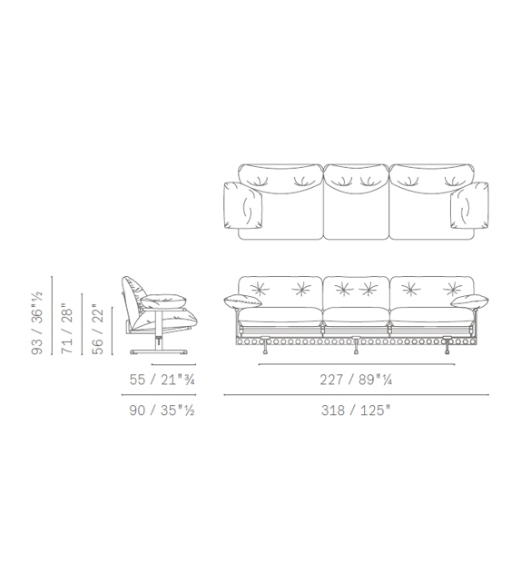 Poltrona Frau Ouverture Sofa