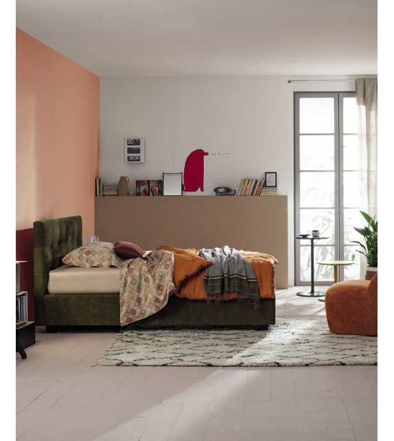 Max Basso Capitonnè Twils Single Bed
