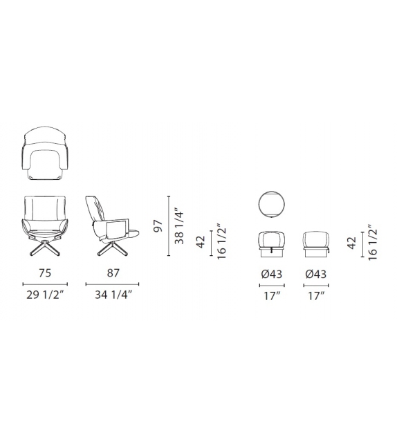Listo para entregar - Lud'o Lounge Cappellini Butaca con Base Cónica