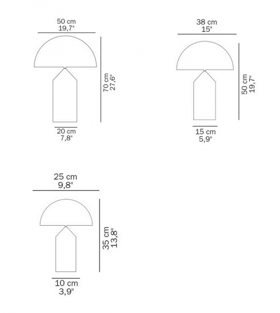 Atollo Gold Oluce Lampe de Table